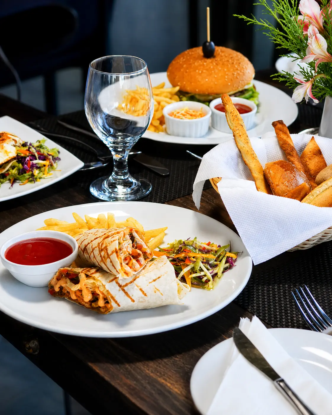 A spread of dishes at Pedro Barn Hotel restaurant